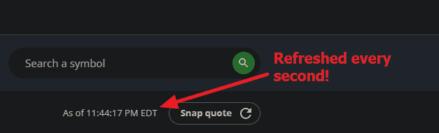 With a Chrome Snippet, the button is refreshed every second