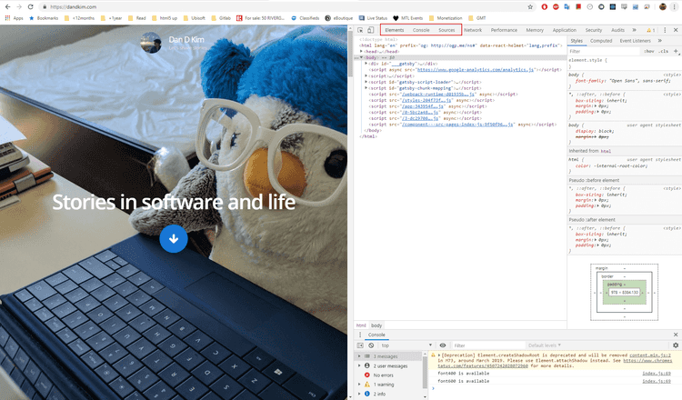 Chrome Dev Tools Screenshot
