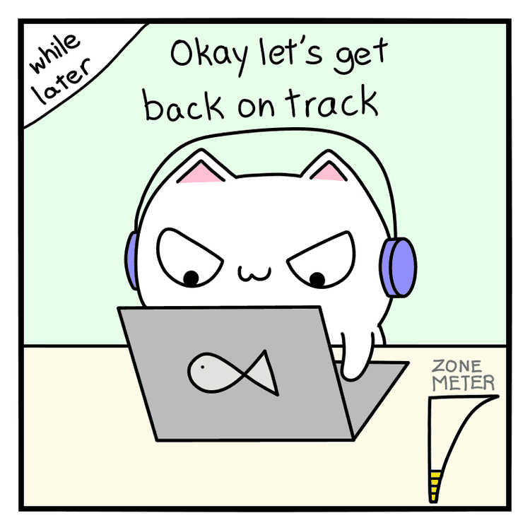 Cat tries to get back in the zone