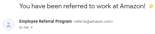 Amazon referral email