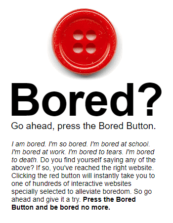 BoredButton.com website frontpage