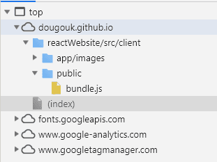 Chrome Devtool Sources - dougouk.github.io website
